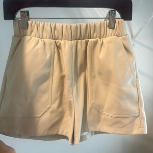 Cream/Tan Steve Madden Leather Shorts